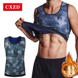 Men's Body Shapers CXZD Men Camouflage Shaper Sauna Sweat Shapewear Waist Trainer Weight Loss Workout Tank Tops Heat Trapping Enhancing Vest