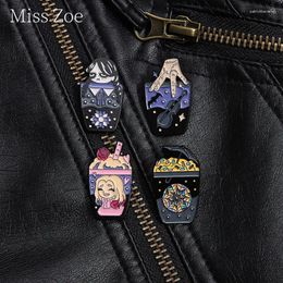 Brooches Family Comedy Movies Enamel Pin Gothic Dark Healing Series Magic Cup Lapel Backpack Badge Punk Jewelry Gifts For Friend