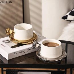 Mugs Simple Ceramic Mug Breakfast Milk Cup Creative Couple Afternoon Tea Coffee Set Modern Home Drinking Friend Holiday Gift