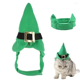 Dog Apparel Christmas Cat Hat Pet Costume For Holiday Funny Green Outfit Irish Leprechaun Top Cats Small Dogs Puppy