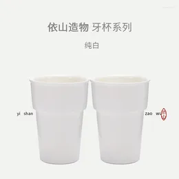 Mugs |Yishanzao White Porcelain Mug Simple Household Brushing Cup Tooth Barrel Suit Toothbrush Gargle