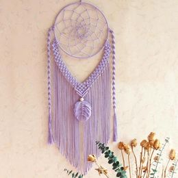 Decorative Figurines Nordic Hand-woven Feather Tapestry Bohemian Dream Catchers Decorated With Colourful Cotton Thread Creative Wall