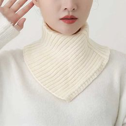 Fashion Face Masks Neck Gaiter Fashionable solid Colour collar soft knitted cotton scarf womens striped thick windproof cover 29 * 25cm Q240510