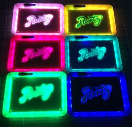 LED Glow Tray 3 styles Rechargeable Changeable LED Rolling Plate Featured Dry Herb Tobacco Storage Tray Holder with Carry Bag3475034