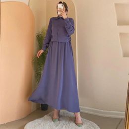 Ethnic Clothing Ramadan Eid Muslim Woman Jilbab 2 Piece Abaya Long Khimar Niqab Set Overhead Prayer Dress Islam Outfit Djellaba Burka