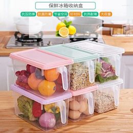 Storage Bottles Transparent Plastic Box Refrigerator Drawer Type Fruit Food Vegetable Preservation Seal 4L