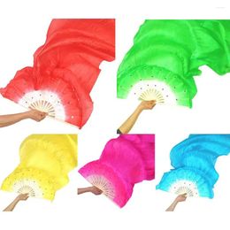 Decorative Figurines Dancing Fans Exquisite Fabric Bamboo Willowy Rivet Fixed Dance Veils For