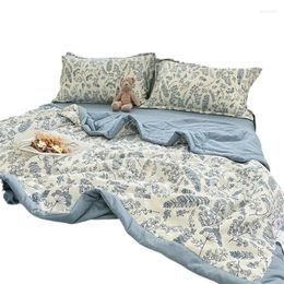 Bedding Sets A-class Cotton And Linen Double-layer Yarn Summer Quilt Set Of Four Pieces