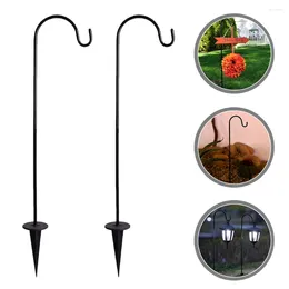 Hooks 2 Pcs Heavy Duty Fence Hook Lantern Solar Lights Outdoor Yard Lamp Hanging Clothes Rack Flagpole Flowerpot Multi-function