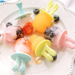 Baking Moulds Summer Kitchen Home Cooling Homemade Ice Cream Balls Cartoon Silicone Mold Diy Popsicle Box