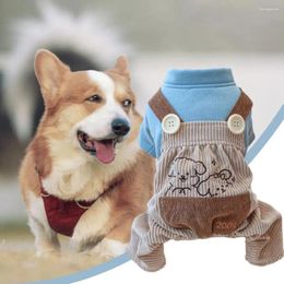 Dog Apparel Lovely Overall Adorable Decorative Comfortable Cartoon Pattern Pet Puppy Four-legged Overalls