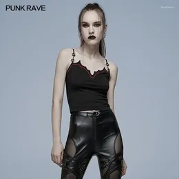 Women's Tanks PUNK RAVE Gothic Daily Bat Camisoles Sexy Slim Camisole Which Is Novel Metal Loop Fashion Tops Camis