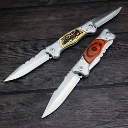 AU TO Folding Knife 420 Stainless Steel Blade Coloured Wood and Resin Handles Pocket Knives EDC Camping Survival Self Defence Dual Blades Creative Knife