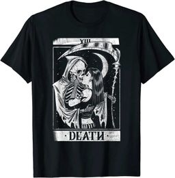 Men's T-Shirts Vintage Death The Grim Reaper Gothic T Shirt Short Slve T-shirt Japanese Harajuku Korean T Men Ropa Hombre T240510