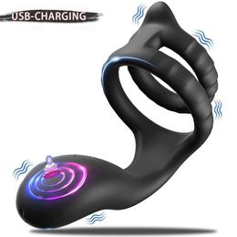 Other Health Beauty Items Male Sile Penis Ring Wireless Ultra Soft CockRing 10 Vibration for Erection Enhancing Time Delay Ejaculation Toy for Men T240510