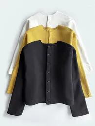 Women's Jackets 3 Colors Women Fleece Jacket Single Breasted Simple Casual Outerwear Long Sleeve Female Coat