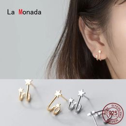 Stud Earrings La Monada Pentagram Double Star Earings Studs 925 Sterling Silver Fine Jewellery For Women Korean Gold