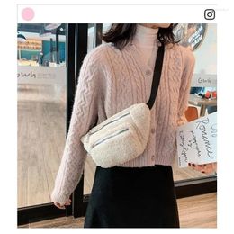 Waist Bags Plush Women's Solid Colour Belt Shoulder Crossbody Chest Bag Female Pack Banana Purse