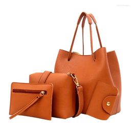 Shoulder Bags Sent Charm 4PCS/Set Fashion Casual Bag Coin Purse Handbag Satchel Clutch Women Lady Leather Composite
