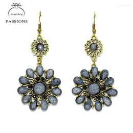Dangle Earrings PASSIONS Vintage Bohemian Jewelry Ethnic Maxi Brincos Sunflower Colorful Long Drop Earings For Women