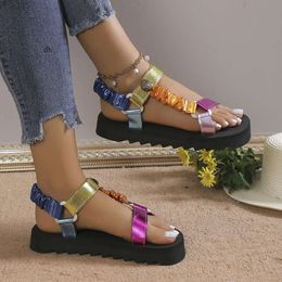 Kurt Geiger Sandals Platform Slippers Ladies Flats Shoes Women Ing Rainbow Summer Beach Sandal Designer Slides Flat Eagle Head Diamond Hook Loop E