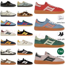 Wales Bonner OG Sneakers Handball Spezial Casual Shoes Designer Mens Womens Trainers Cream Green Bliss Pink Purple Consortium Cup Studded Pack Black White Dhgate