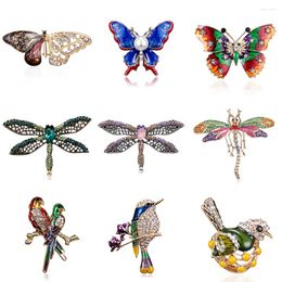 Brooches Crystal Vintage Butterfly Dragonfly For Women Large Birds Insect Brooch Pin Fashion Dress Coat Accessories Cute Jewellery