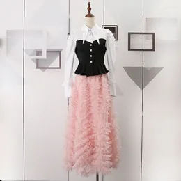 Skirts Mesh Lace Cake Skirt Slim A-line Tulle Half High WaistedTulle Midi Elastic Waist Flowy