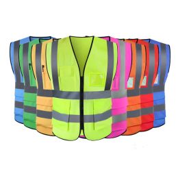 vest jacket Safety green fluorescent visibility reflective vest jacket reflector construction engineering traffic warning protective clothing