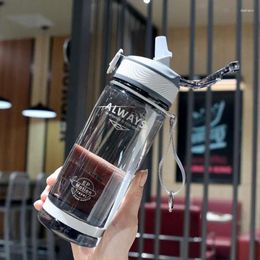 Water Bottles Drinking Transparent Bpa Free Botella De Agua High Temperature Resistant With Straw For Camping Hiking Outdoor Cup