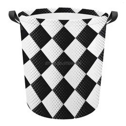 Laundry Bags Seamless Monochrome Circle Background Foldable Basket Hamper Dirty Clothes Storage Organizer Bucket Homehold Sto