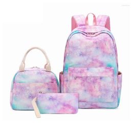 Backpack Cute With Lunch Tote Pencil Bag Tie Dye School Daypack For Boys Girls