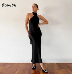 Party Dresses Bowith Evening Dress Wedding Elegant Black For Women Prom Formal Occasions Gown Gala Backless Vestidos