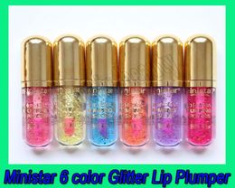 New Lips Makeup Ministar 6 Colour Glitter Lip Plumper Gloss 24K Golden Sequins 3D Hydra Plumping Lipgloss Clear Gradual Long Lastin9245442