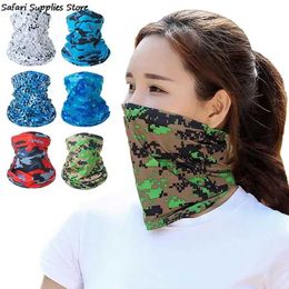 Fashion Face Masks Neck Gaiter UV protection scarf ice silk face mask neck tube quick drying outdoor fishing bicycle breathable bandage Q240510