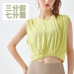 Active Shirts QieLe Thin Sport Vest Women Sleeveless Loose Midriff-baring Soft Workout Yoga Tank Tops