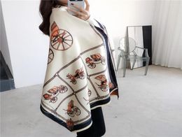 Scarves Fall Winter 2022 Thickened Horse Scarf Long Dualuse Carriage Shawl Tassels Cashmerelike Show Poncho Cape Pashmina4039901