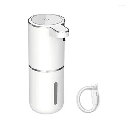 Liquid Soap Dispenser Non-Contact Wall Mounted Display Infrared Sensor Mobile Phone Washer Easy To Use (White)