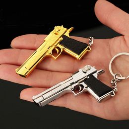 Mini Alloy Model 1:4 Desert Eagle Pistol Detachable Toy Keychain Pendant Decoration Prop Car Keychain
