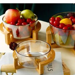 Plates Wooden Frame Fruit Bowl Dinner Dishes Dessert Plate Salad Snack Dish Dining Table Serving Trays Cake Stand