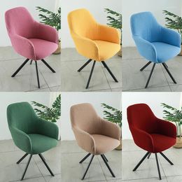 Chair Covers Curved Stretch Swivel Polar Fleece Fabric Chairs Slipcovers Dining Cover Solid Seat Kitchen El