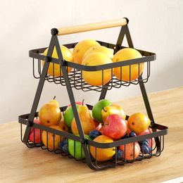 Kitchen Storage 2/3 Tier Fruit Basket Vegetable Countertop Rack Spice Snack Box Suitable For Bathroom