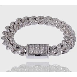 Wholesale Price Natural Iced Out Diamond Custom Mm Size Cuban Link Chain Dubai Miami Style Gold Bracelets Fine Jewellery