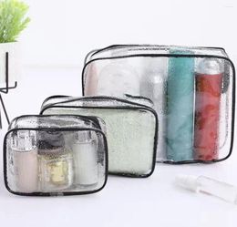 Storage Boxes 3pcs/set Transparent Makeup Bags Bathroom Wash Bag Travel Cosmetic Organiser