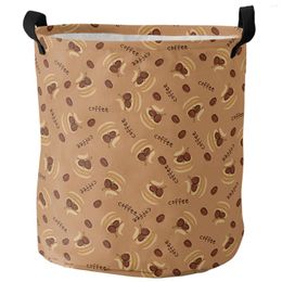 Laundry Bags Coffee Beans Macaron Foldable Basket Large Capacity Hamper Clothes Storage Organiser Kid Toy Bag