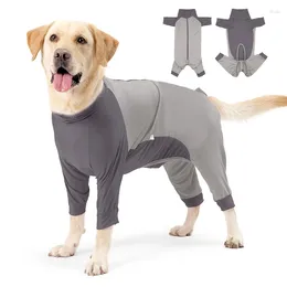 Dog Apparel Onesie Recovery Suit For After Pet Bodysuit Long Sleeve Anxiety Shirt Female Male Pink Gray