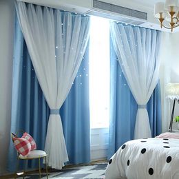 Curtain Sky Sheer Double- Starry Voile Window Drape Tulle Home Decor 96 Length Curtains 2 Panels