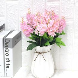 Decorative Flowers Artificial 33cm 5 Heads Hyacinth Flower Violet Art Po Props Decorations For Wedding Home Office Plants
