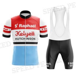 Fans Tops Tees Mens retro bicycle Maillot set clothing bib shorts Mtb jersey short sleeved Lycra pants soft triathlon Q240511