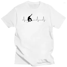 Men's Polos Heartbeat Snowboarder T Shirt Custom Short Sleeve Tshirt Men Summer Streetwear T-shirts O Neck Cotton Funny Shirts